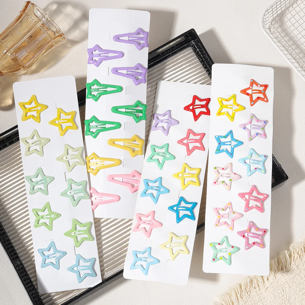 

Набор из 10 заколок для волос для девочек, мини-заколки в форме пятиконечной звезды, для детей и младенцев, для повседневного использования