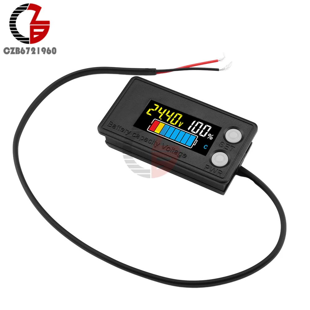 Imagem -02 - Lcd Digital Bateria Capacidade Indicador Impermeável Voltímetro Inteligente Carro e Motocicleta Voltage Meter Battery Tester dc 7100v