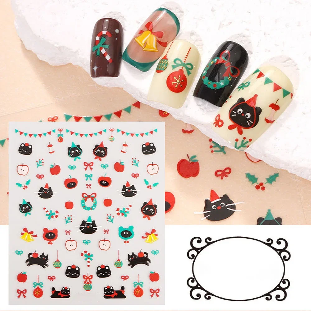 

Christmas Day Nail Art Stickers Snowflake Green Christmas Tree Spider Web Cross Nail Decals Decorations Halloween Gifts