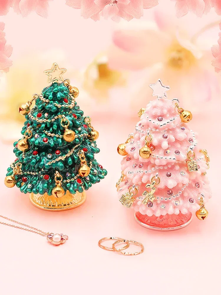 Jewelry Box High-end Bells Christmas Tree Jewelry Box Earrings Ring Storage Ornament Birthday Gift