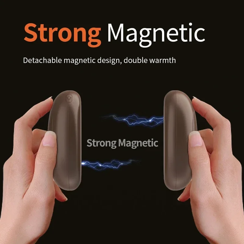 1/2 Magnetic Hand Warmer 50000mAh Large Capacity Portable Hand Warmer USB Rechargeable Hand Warmer for Camp Skiing Trips