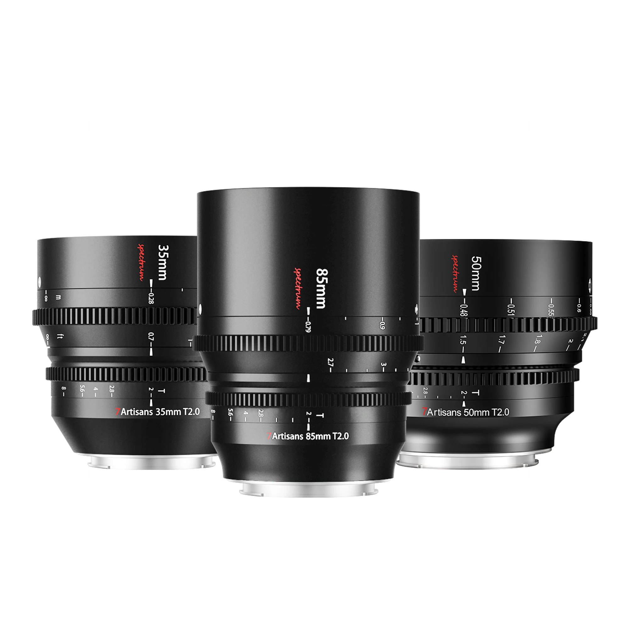 7artisans 7 artisans 35mm 50mm 85mm T2.0 Full Frame Cinema Lenses For Sony E FX3 Leica SIGMA L SL Canon EOS-R EOS-R5 Nikon Z Z50