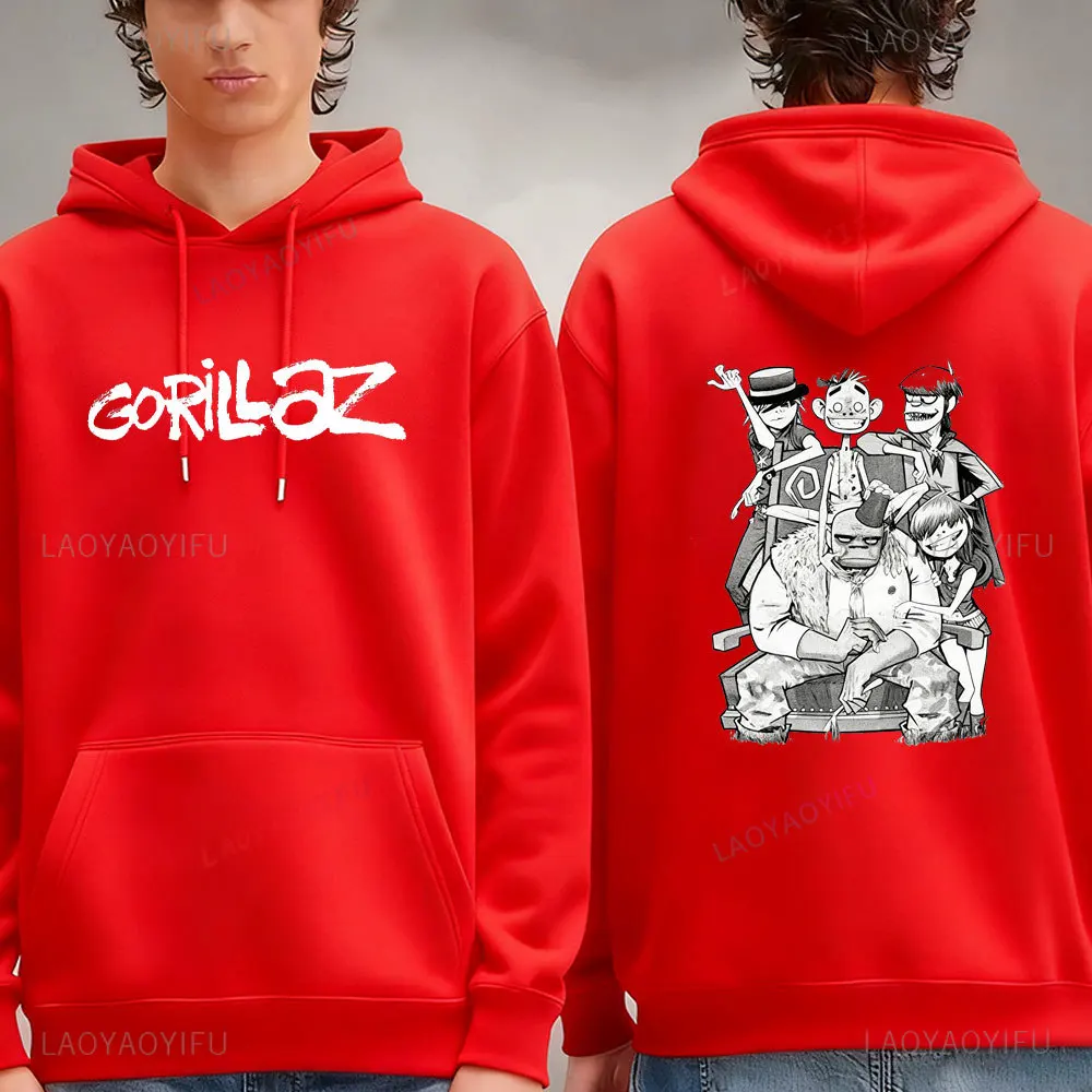 عضو فريق الغوريلاز الموسيقي في أريكة هوديي هوديي الرجال الشارع الشهير Harajuku ملابس للجنسين البلوز جديد في هوديس وبلوزات #3