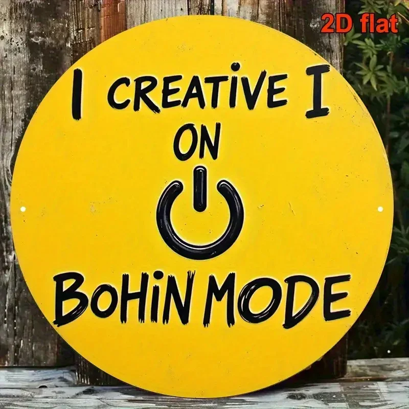 CIFBUY Vintage Industrial Power Button Metal Tin Sign,Wall Art Poster,Hanging Decor for Boho Home,Garage & Workshop,Ideal Gift