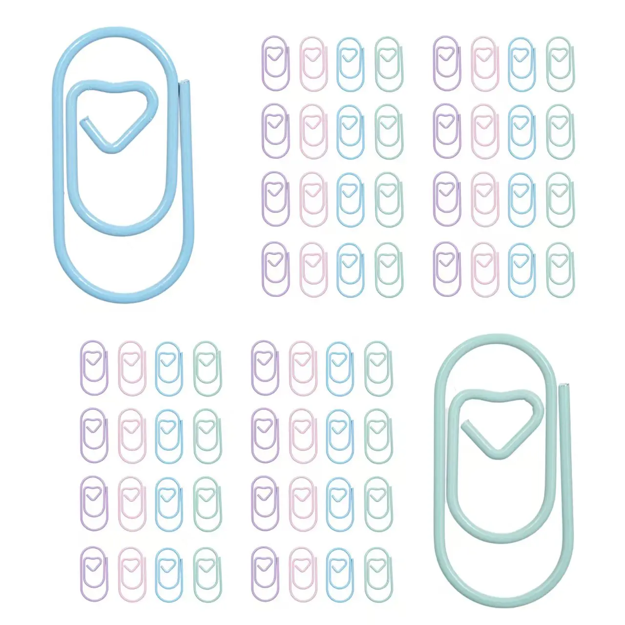 

20pcs Paper Clips Heart Paper Clips Small and Cute Love Shaped Paperclips in 4 Colors for DIY Craft Document Note for School