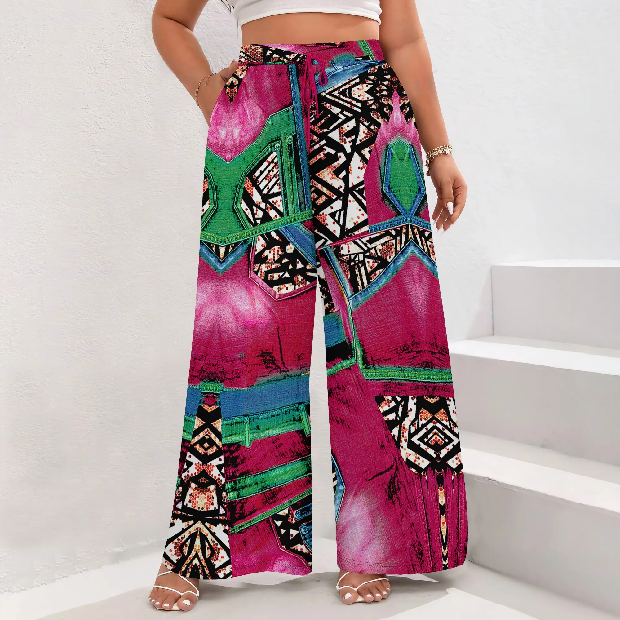 

Women's Ivory High-Waist Chino Pants Polyester Office Elegant