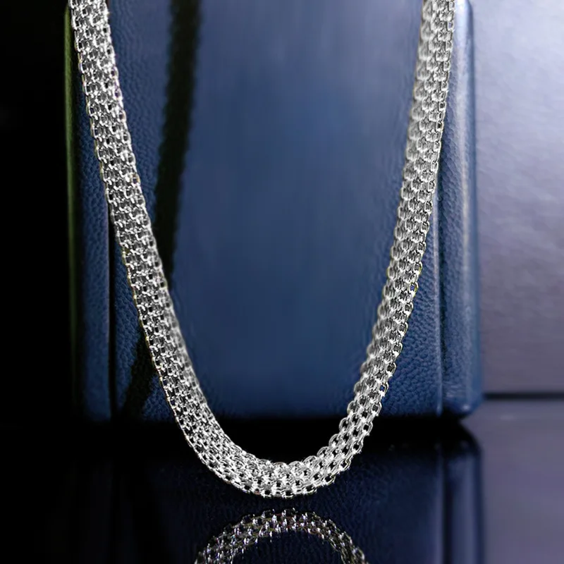 The new Instagram European and American S925 sterling silver tank chain lock bone chain plain chain necklace is selling well