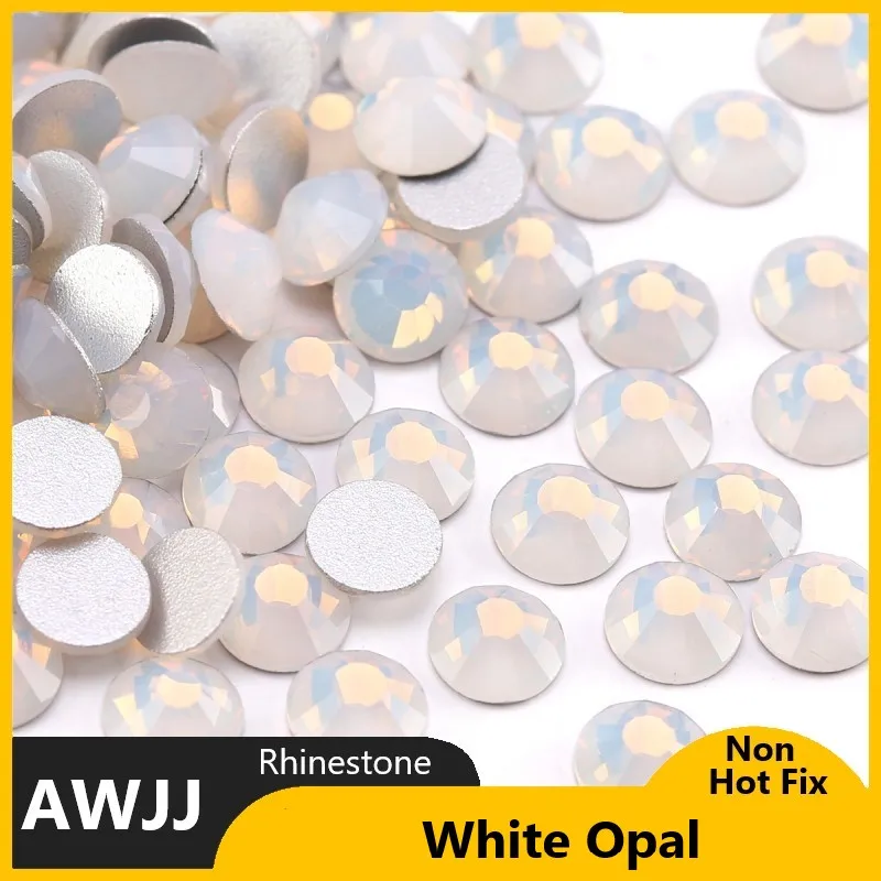 Opal colors SS3-SS30 Non Hot Fix Rhinestones flat back crystal strass glitter stone for DIY manicure 3D nail art fabric garment