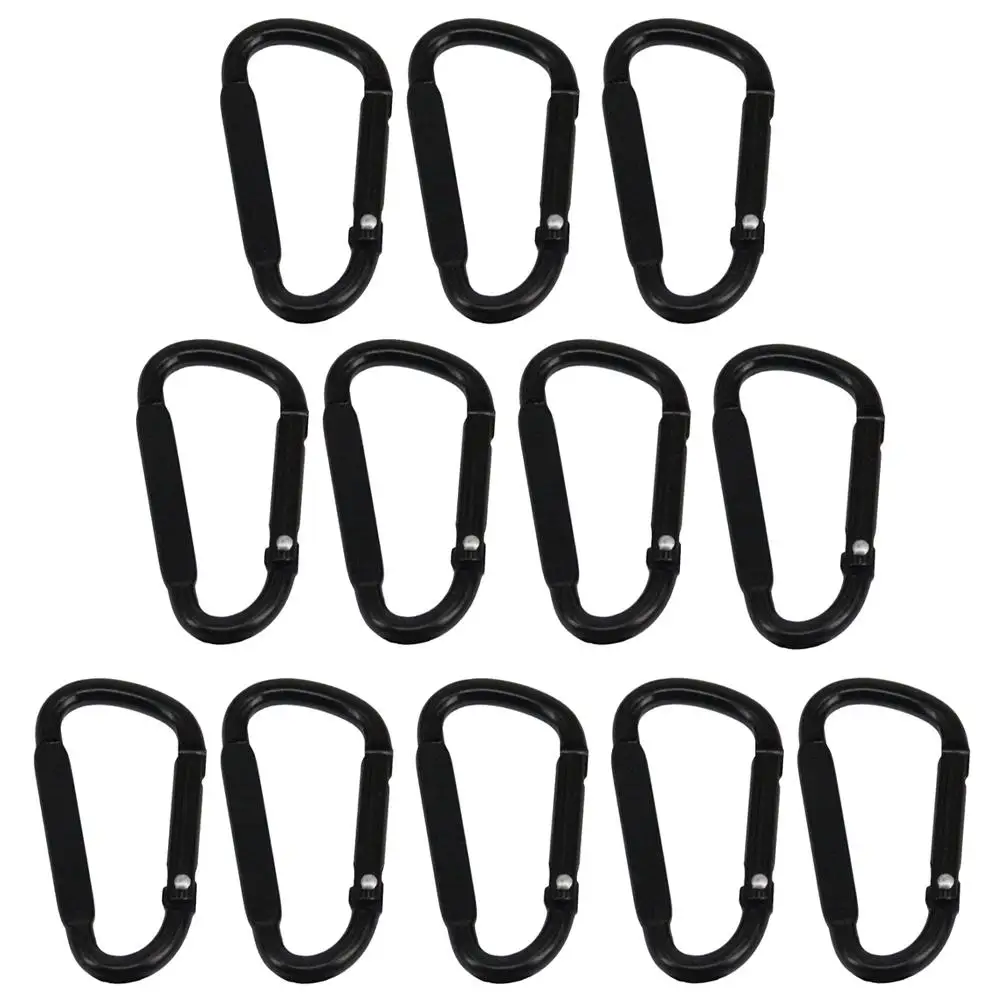 

40 Pcs D shaped Carabiner Buckle Lightweight Aluminum Hook for Backpack Camping Outdoor Travel Black Color Sewing Supplies