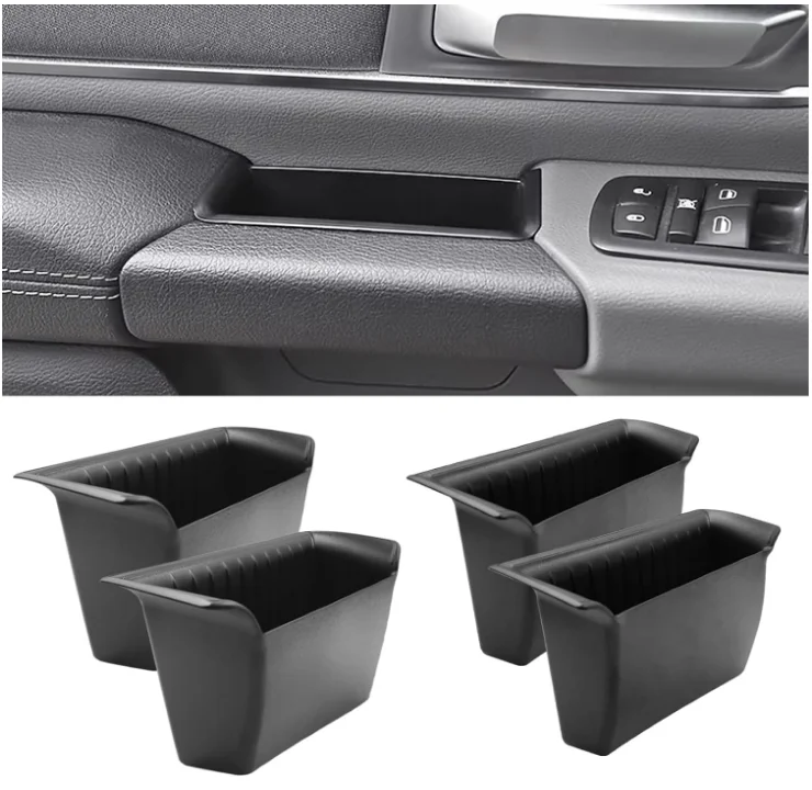 for Ram 1500 Door Side Organizer Tray 2026 2020 2025 2022 2023 2024 2021 2019, for Ram 1500 Door Pocket Insert 4Pcs not fit 2500