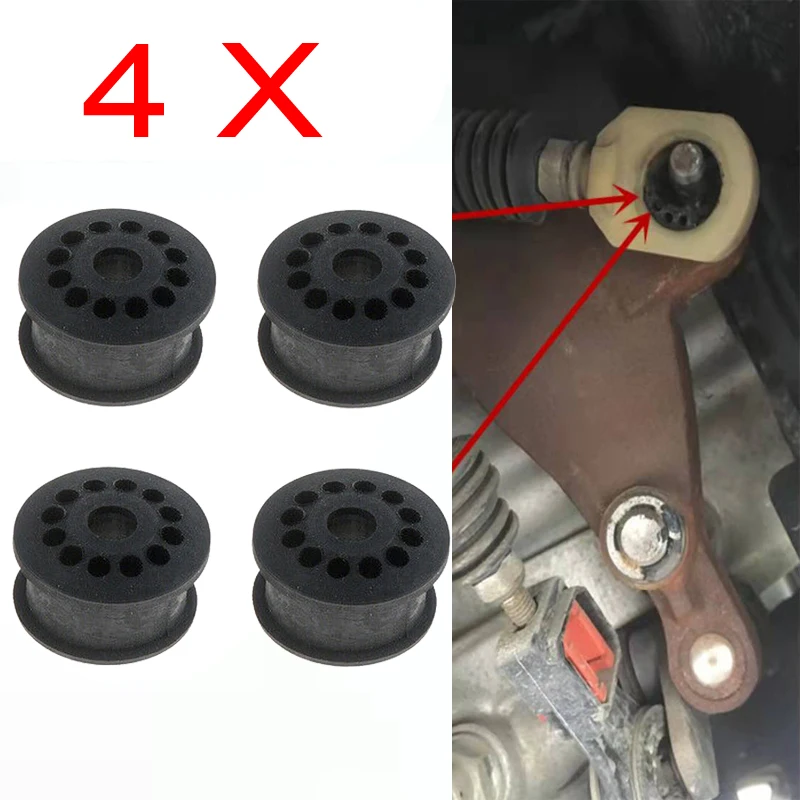 4pcs Gear Shift Lever Wearable Gasket 4S6P7412AA Fit for Ford Focus Fiesta Black Auto Parts