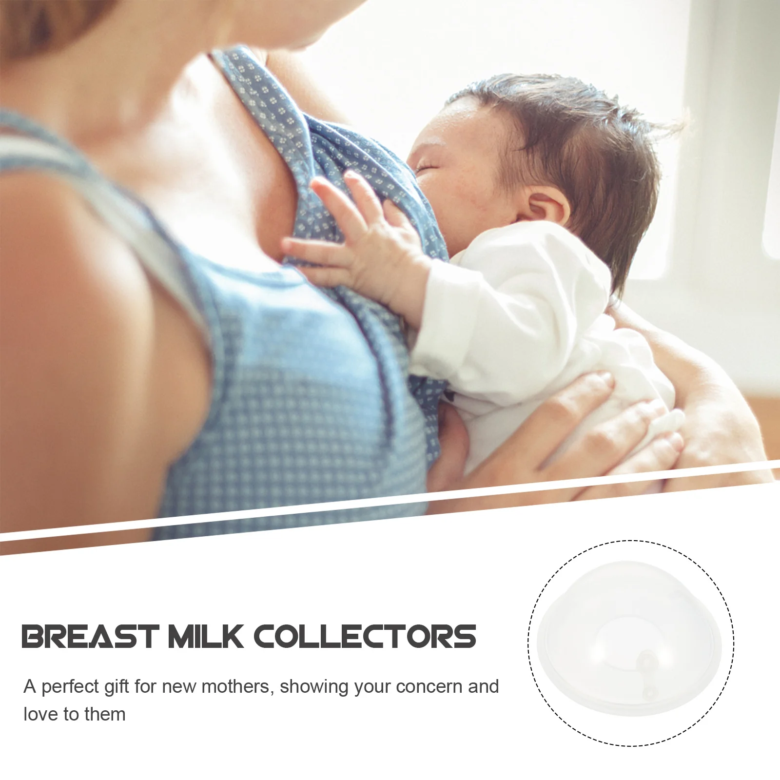 

2Pcs Portable Breast Milk Collectors Reusable Silicone Milk Collecting Tools Anti-Leak Nursing Supplies Breast Shells