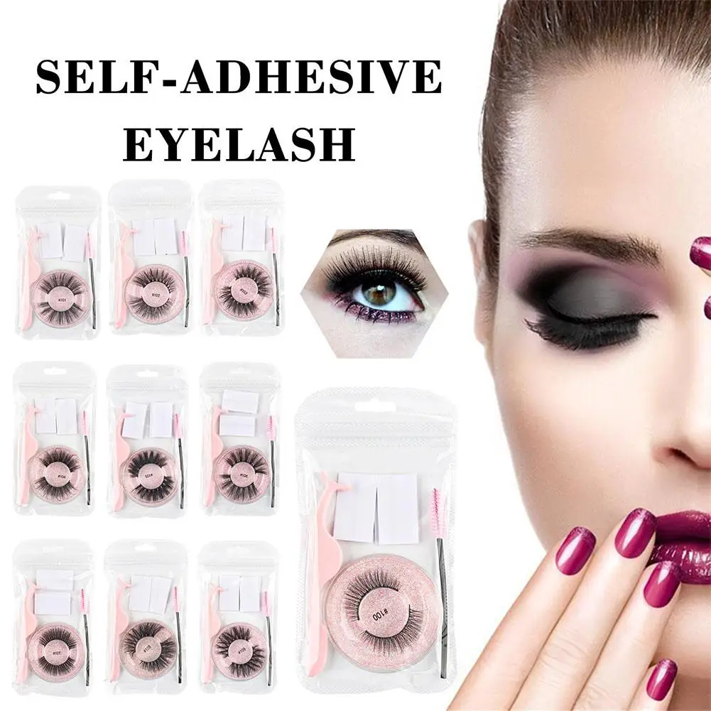 Reusable Self-adhesive Eyelashes Natural Multiple Reversible Of False Dropshipping Self-adhesive Glue-free Eyelashes Pairs L2b6