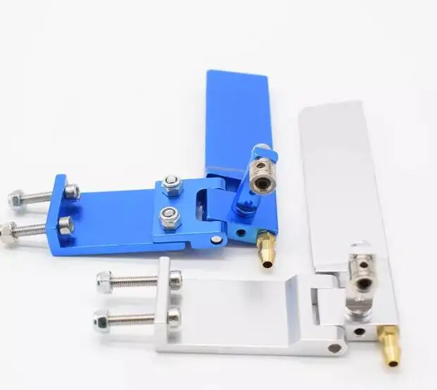 Leme longo de alumínio cnc para barco rc, leme de admissão de água com captador de água, direção absorvente para modelo de barco de controle remoto a gás elétrico