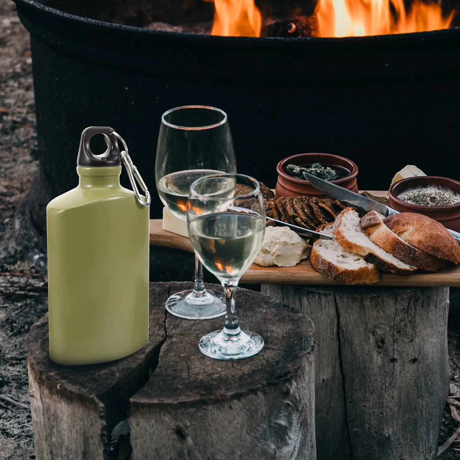 

Wear-Resistant Military Bottle Flat Water Bottle Simple Structure Practical Canteen Outdoor Supply Hiking Picnics Camping Gifts