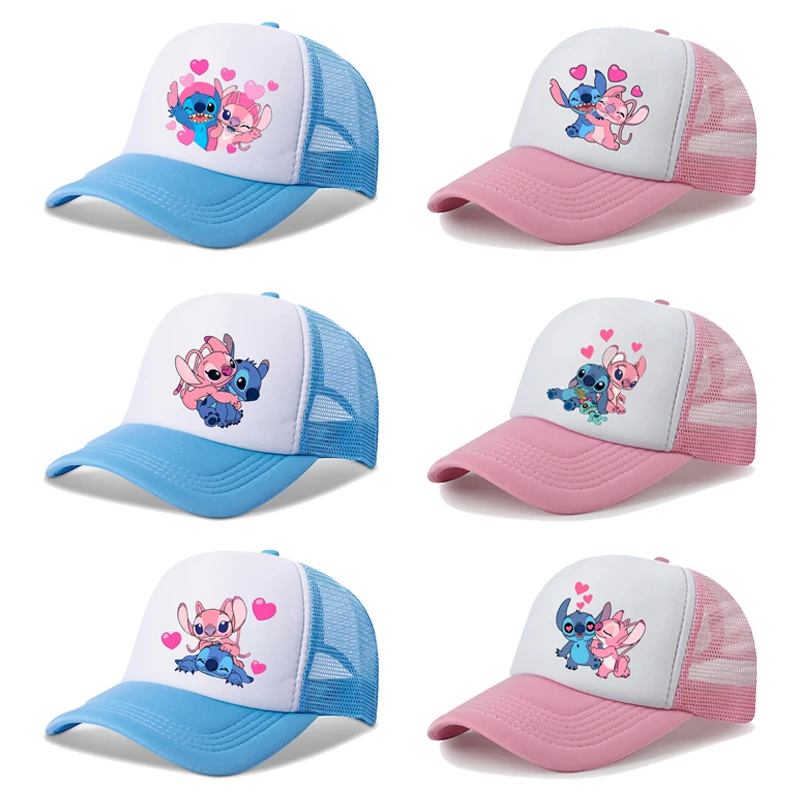 Disney Stitch Children's Baseball Cap Boys Girls Cartoon Adjustable Peaked Hat Summer Breathable Casual Hats Kids Birthday Gift