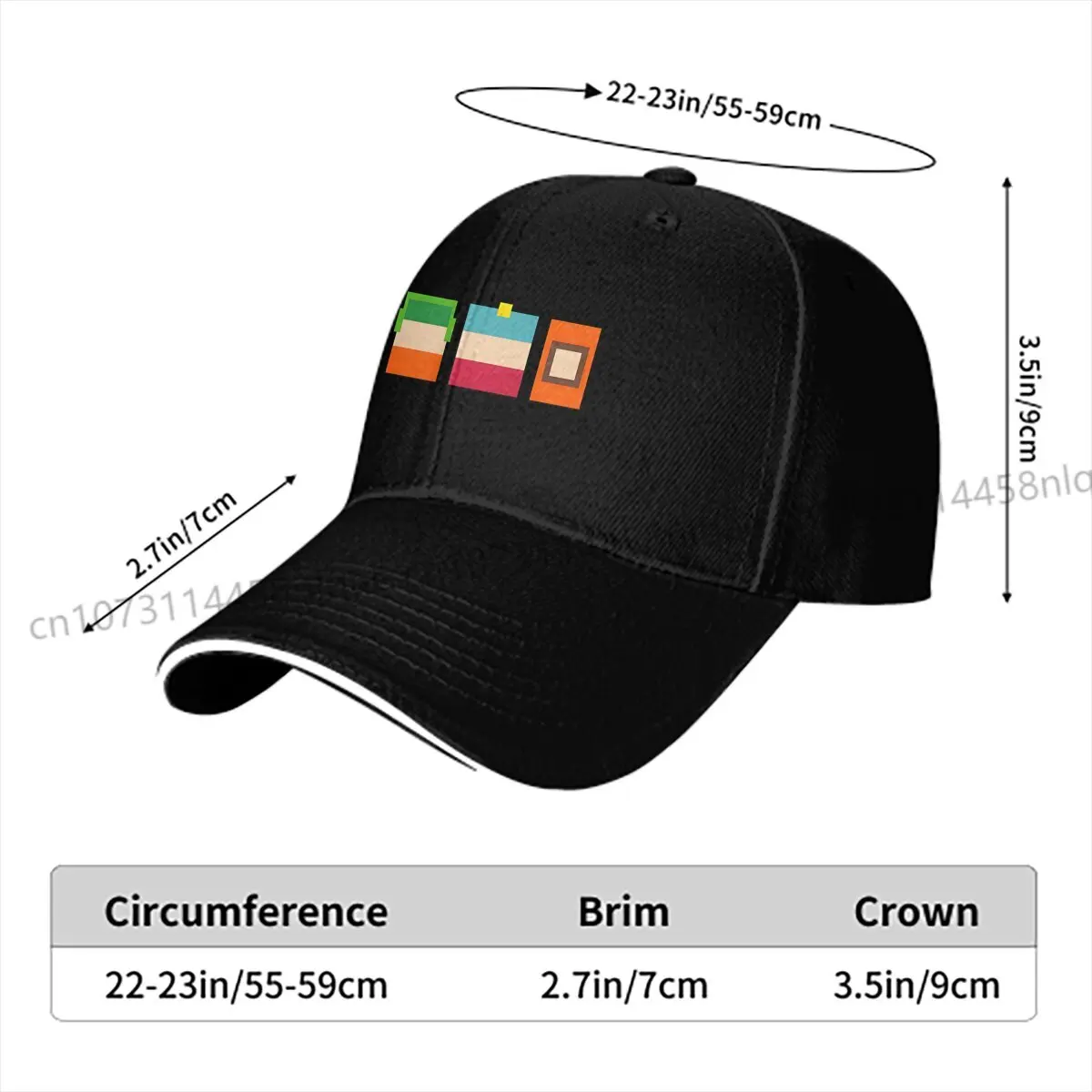 Boys Pixel Art Southparkers Multicolor Hat Peaked Women's Cap Personalized Visor Protection Hats