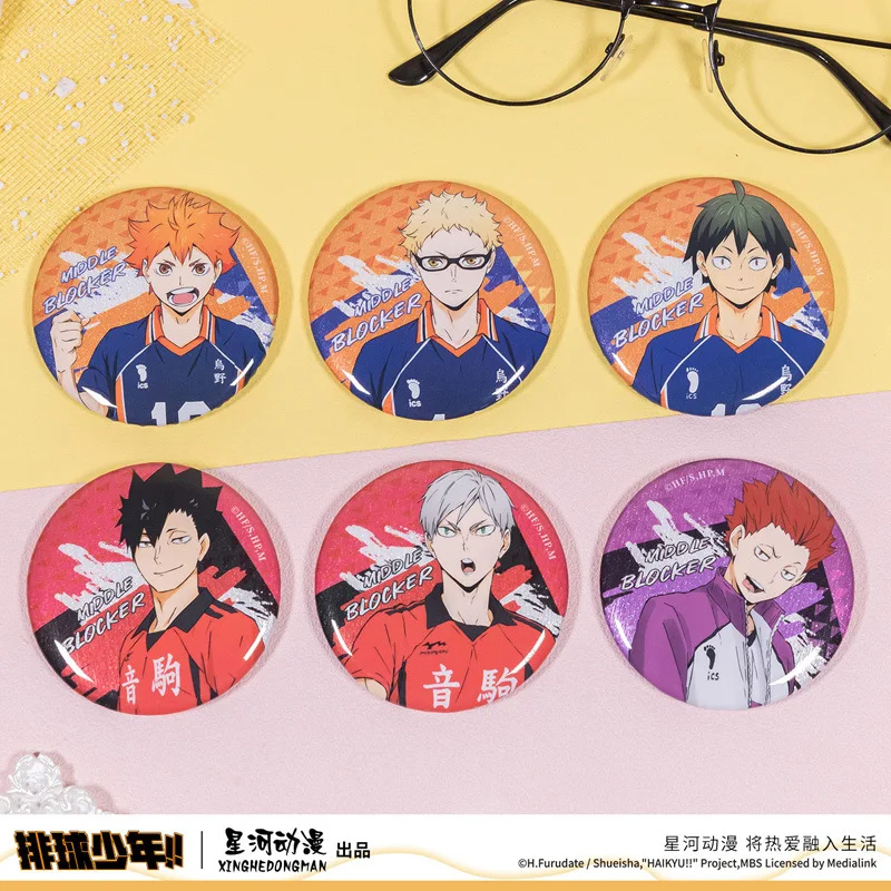 

Haikyuu! Значок вторичного атакера Shoyo Hinata Kei Tsukishima levhaiba Tendo Satori Kuroo с официальной авторизацией из китая