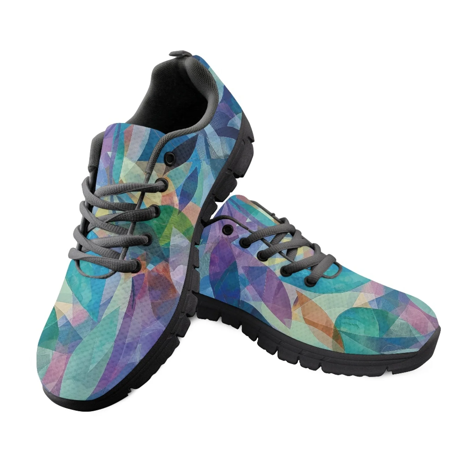 Coloranimal Leaf Women Medical Assistant Shoes for Women Low Top Walking Tennis Shoes for Outdoor