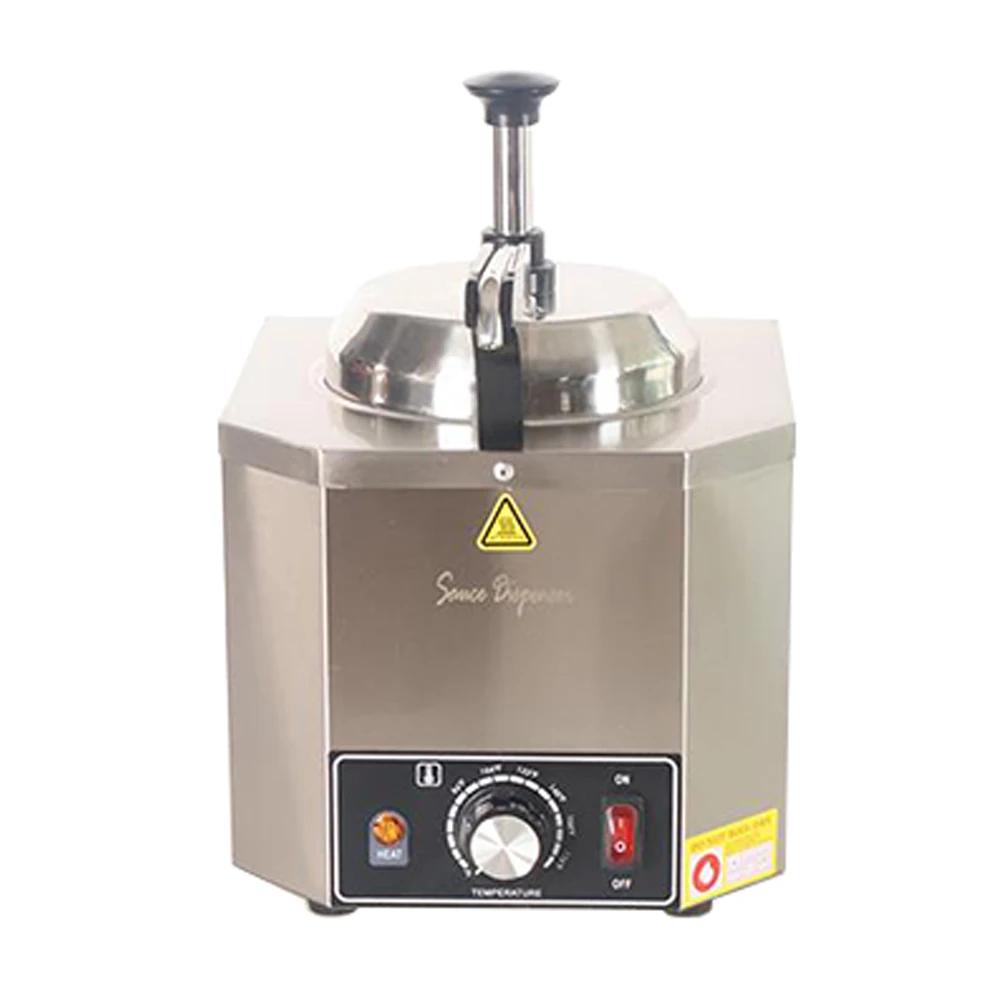 

Commercial Electric Hot Fudge Warmer Cheese Sauce Warmer Pump Dispenser Stainless Nacho Cheese Warmer