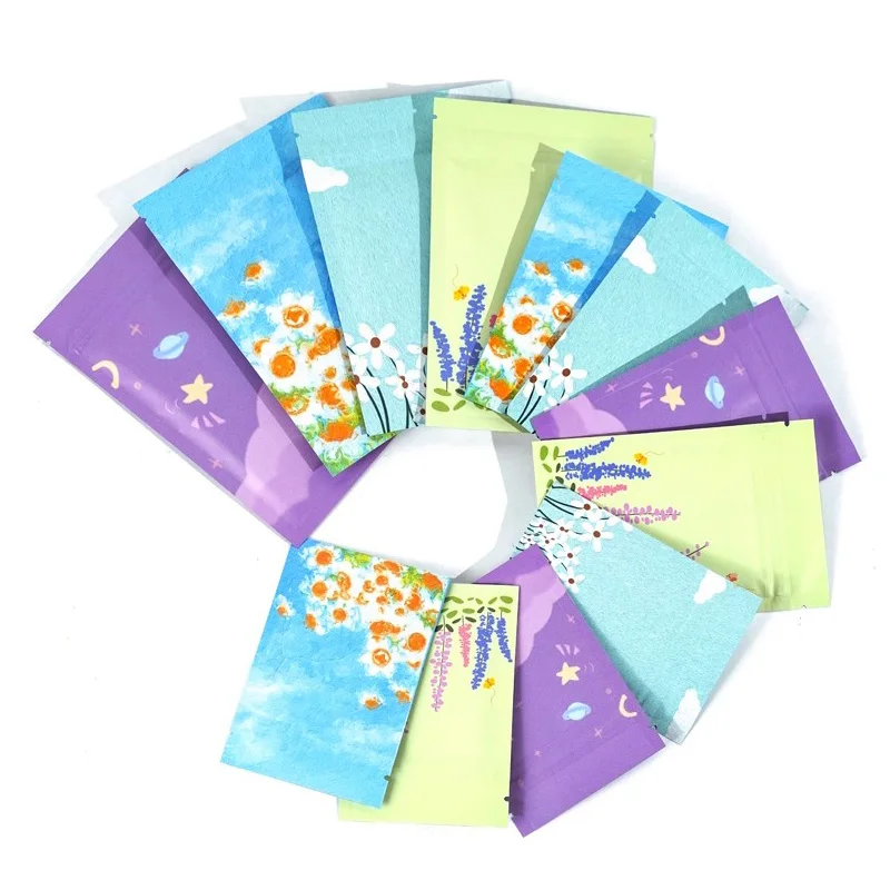 100pcs Colorful Aluminum Foil Bag Heat Vacuum Seal Tear Notch Pouches for Food Candy Snack Coffee Tea Nut Bean Packing