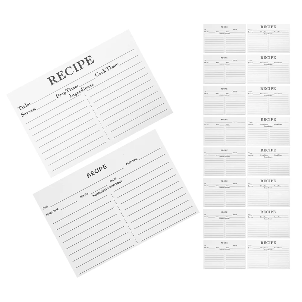 50 قطعة بطاقات وصفة فارغة ورقة سميكة مزدوجة الوجهين لحفل الزفاف دش الغذاء ملاحظة بطاقات اكسسوارات المطبخ أوراق الطبخ
