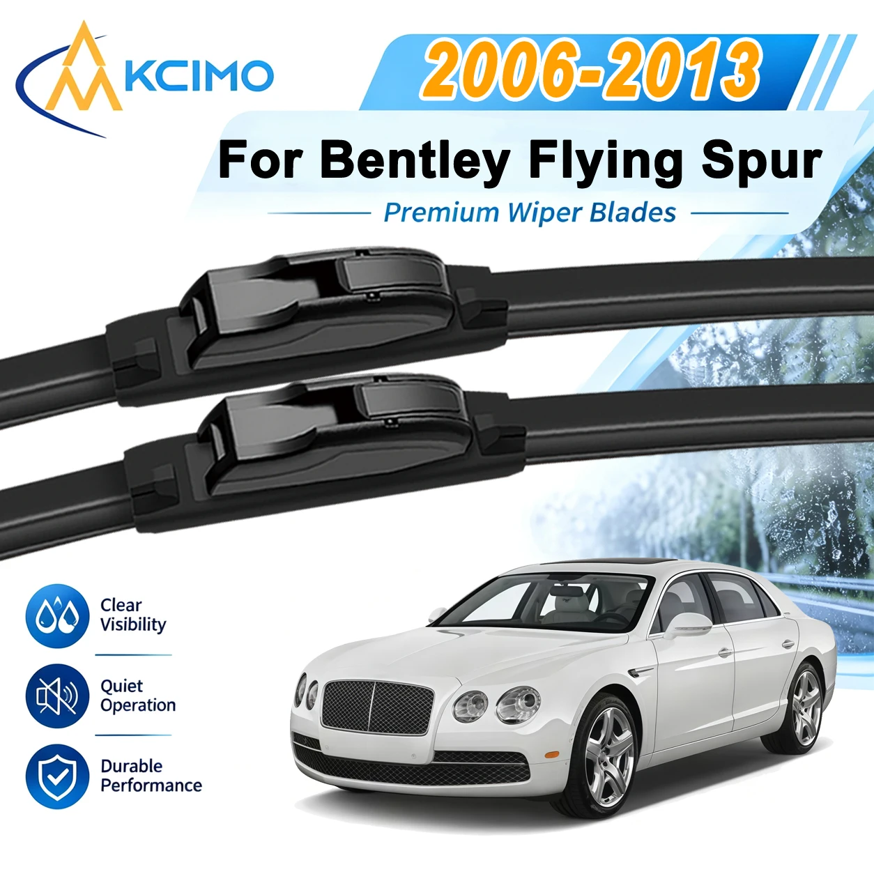 Advanced 2pcs Front Wiper Blades For Bentley Flying Spur 2006-2013 Auto Windshield Wipers Smooth Wiping Easy to Install