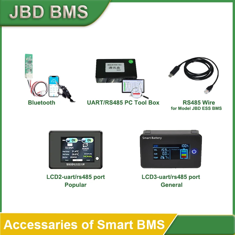 JBD Accessories Bluetooth UART RS485 Tool Box LCD Displayer UART TO CAN Module For Smart BMS With Communication Function