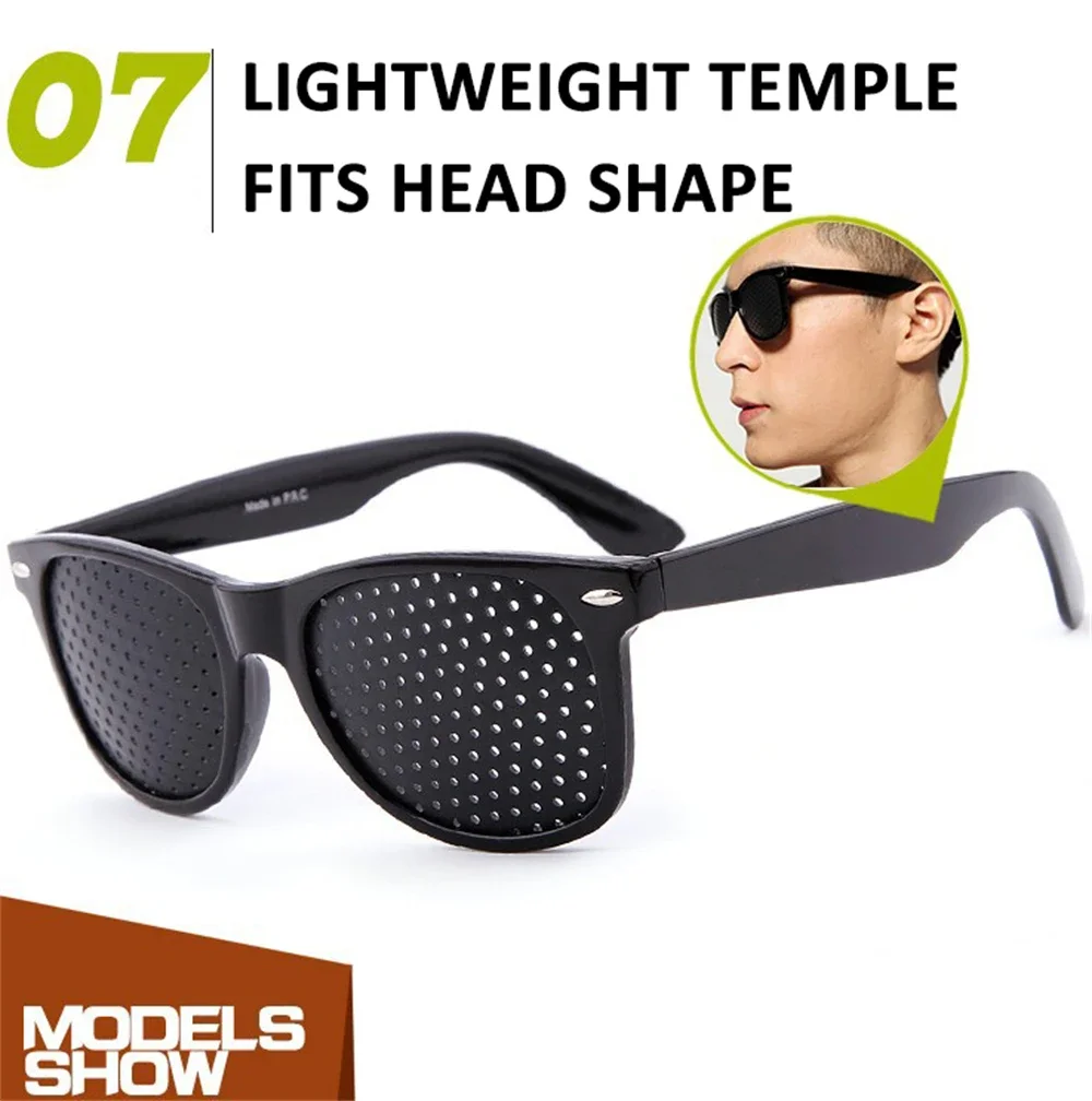 5ชิ้นแว่นตาดูแลดวงตา pelindung Mata ป้องกันสายตาสั้นและสายตาเอียงพร้อมรูแก้ไขการมองเห็นเมื่อยล้าแว่นตาหลุมสำหรับผู้ชาย