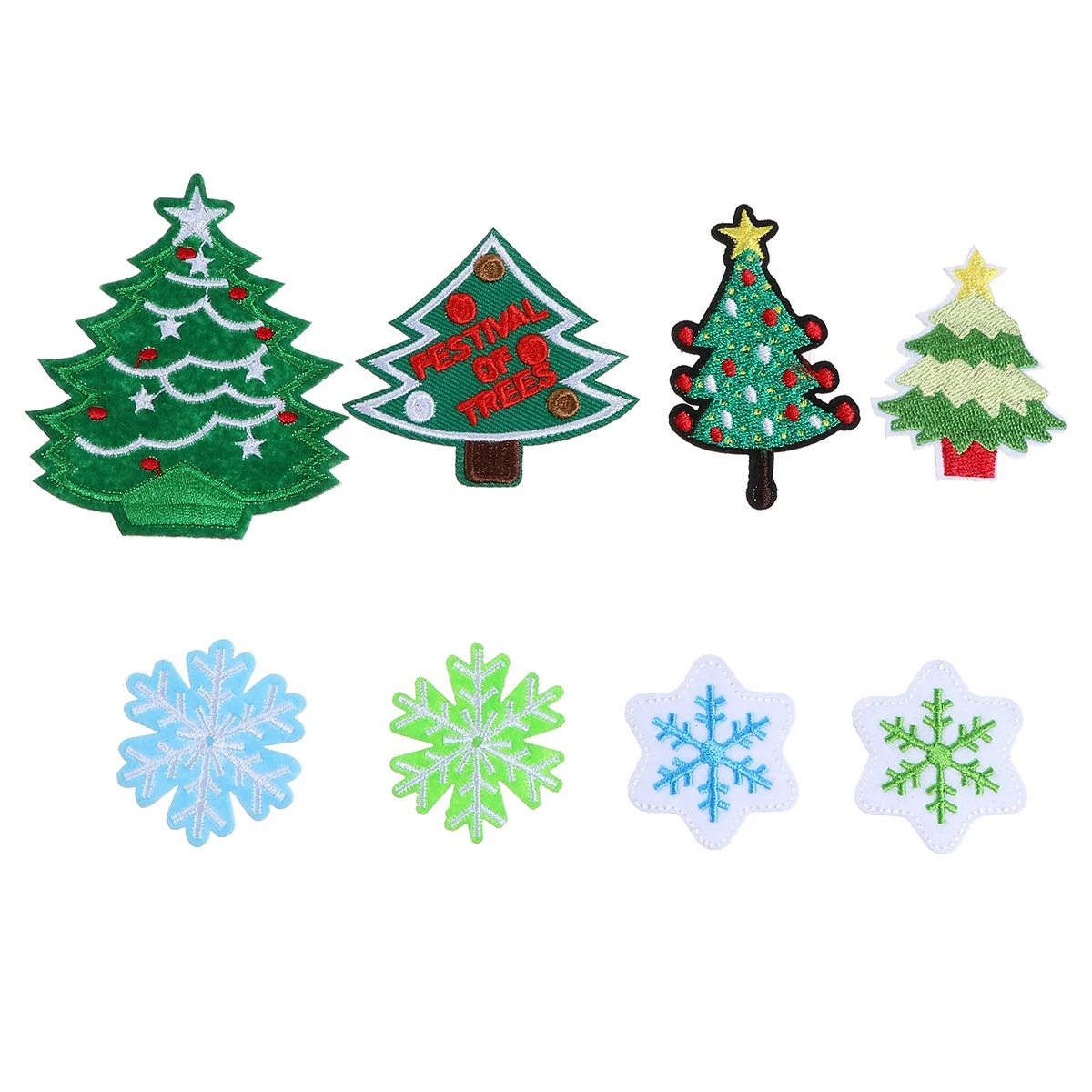 

40 Pcs Cloth Patch Polyester Non-woven Fabric Sewing Winter Bell Christmas Tree Snowflake Iron On Garment Patches DIY Clothes