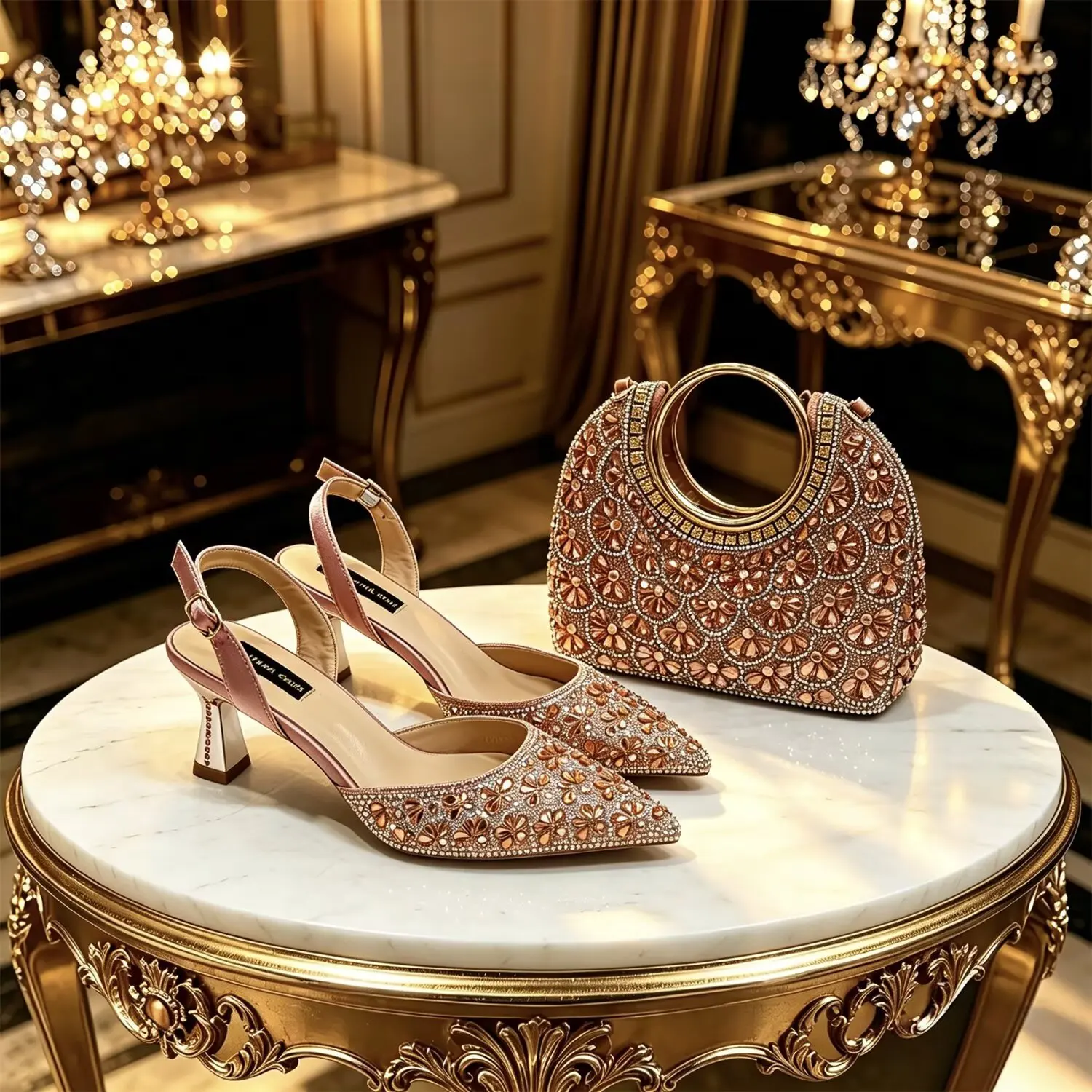 Fashion Summer Women Pumps Shoes And Purse To Matching Set Hot Selling Rhinestone Flowers Sandal Shoes And Bag Set For Party