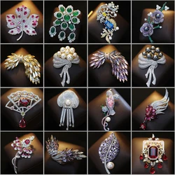 New Micro inlaid Zirconia Pearl Bouquet Camellia Flower Brooch Luxury Women's Coat Elegant Suit Accessories Banquet Corsage  Pin