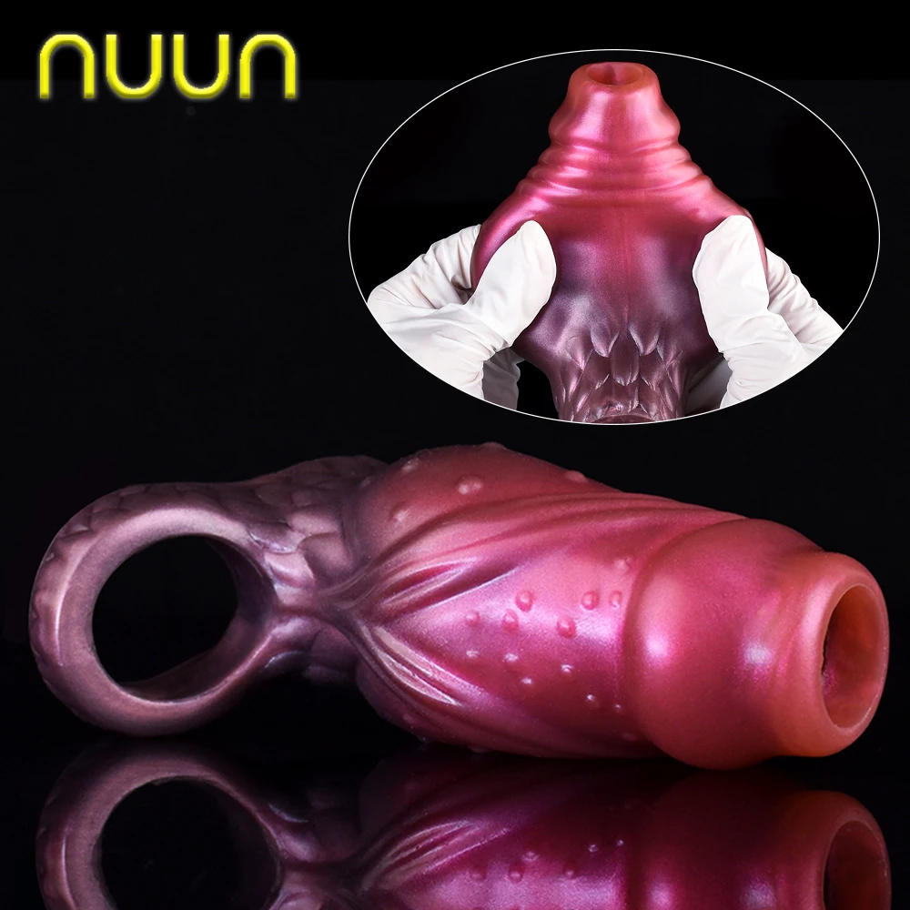 NUUN Big Animal Knot Penis Sleeve Dick Girth Extension Male Cock Extender&Enlargement Sex Lasting Toy for Men Women capa peniana