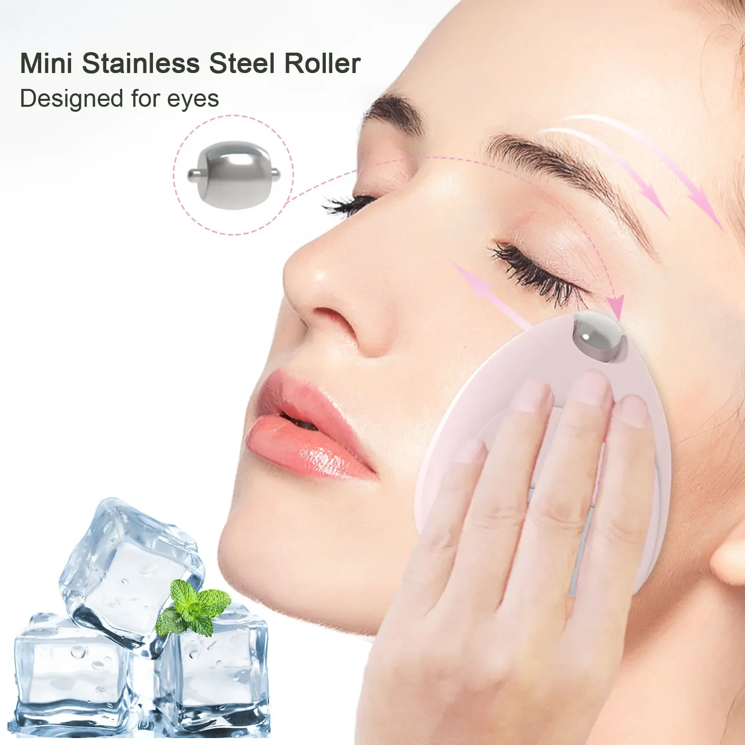 Two in One Heart-shaped Double-sided Ice Roller Applied To Eyes Face for Massage Care Reducing Fine Lines Calming The Skin