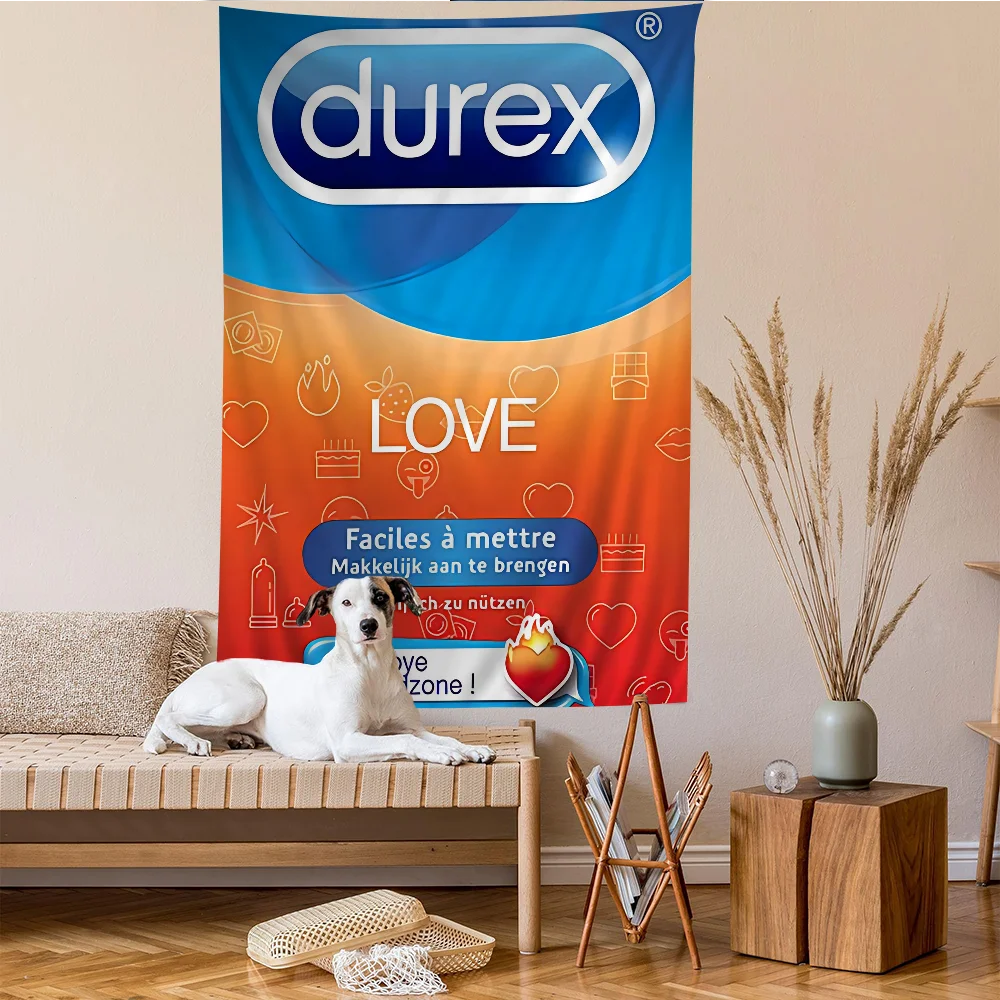 Sexy condom brand D-Durexes Tapestry Anime Tapestry Hanging Tarot Hippie Wall Rugs Dorm Wall Hanging Sheets