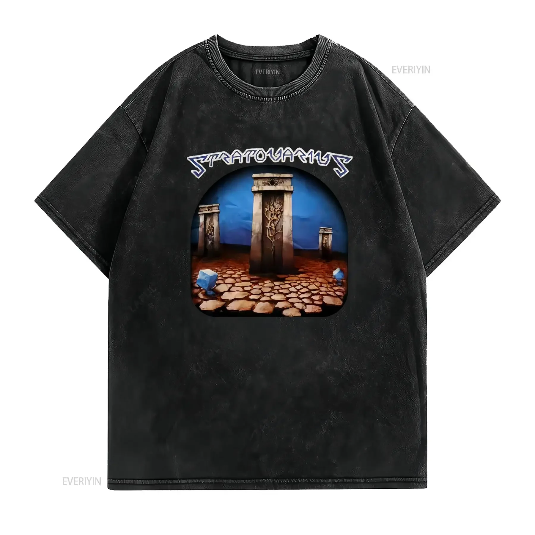 NEW Stratovarius Black Cotton All size S 5XL For Fans T shirt HO25 vintage Washed Top For Everyday Wear Stretched homme Unisex