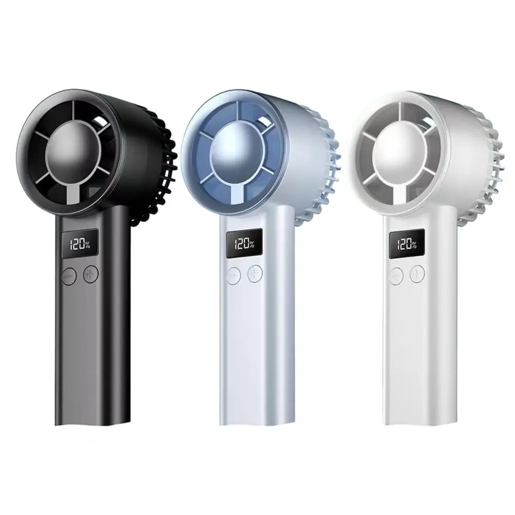 

120-Speed Handheld Fan with Display Screen USB Rechargeable Cooling Fan Summer Travel Outdoor Portable Small Fan
