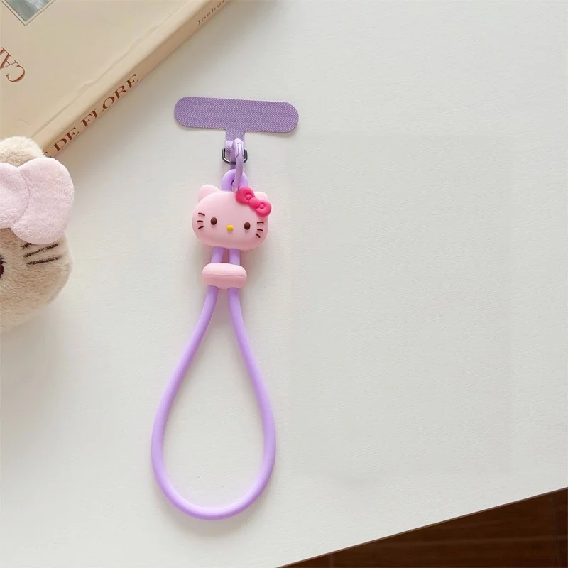 Niedlicher Cartoon Hello Kitty Handy-Handschlaufe aus Silikon, Anti-Verlust-Lanyard, Taschenanhänger für iPhone, Samsung und alle Handys – Detail 10