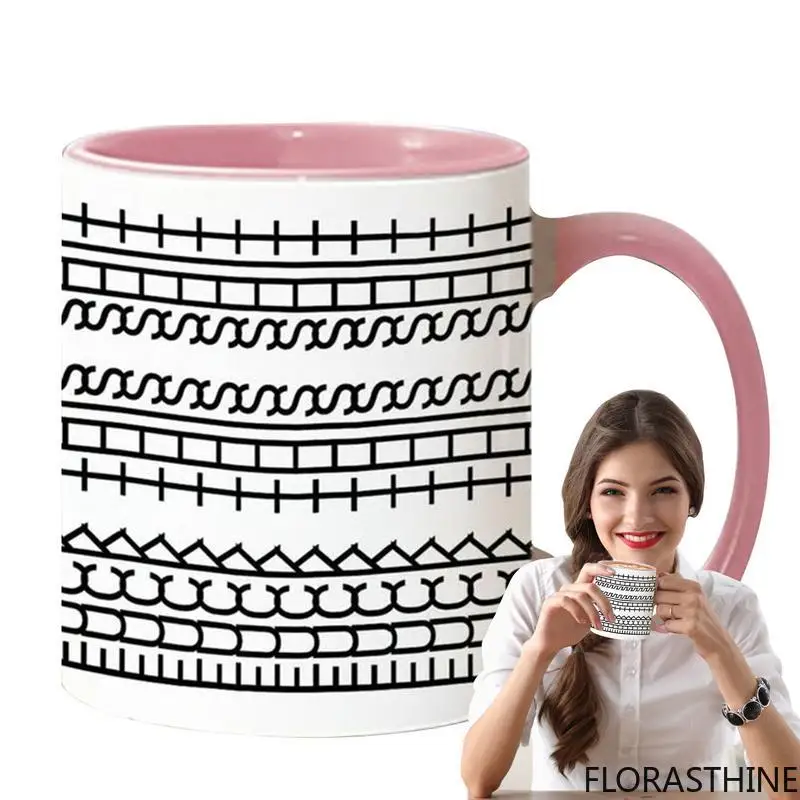 Ceramic Coffee Drinking Cup Hiddens Information Mug Microwave-Safe Ornament Desktop for Daily Use Birthday Kitchen Home