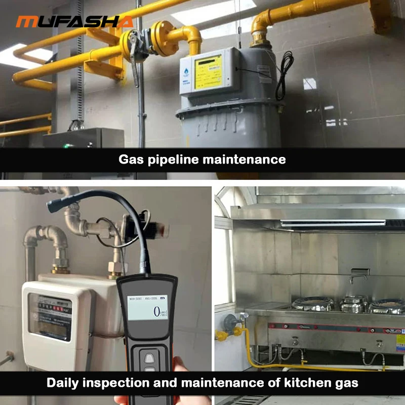 Imagem -03 - Mupasha-auto Alarme Detector de Vazamento de Gás Gás Metano Gás Natural Gás Liquefeito de Petróleo Testador de Gás Combustível e Inflamável