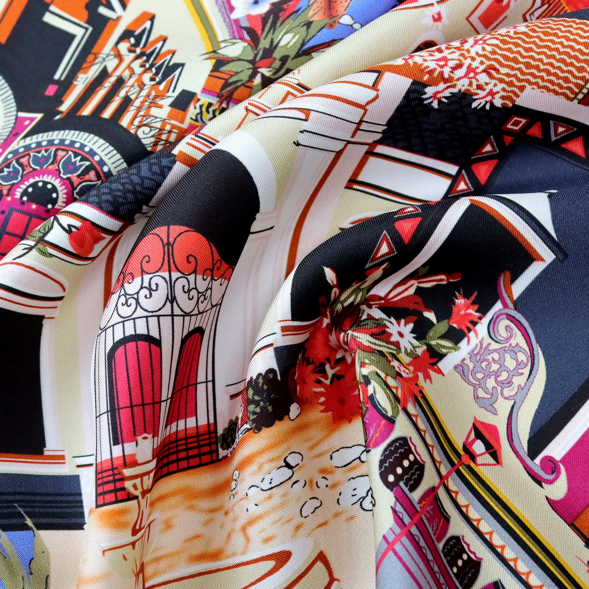 AB Geconfronteerd Print 18MM Sjaal 90CM Vrouwen Moerbei Zijden Sjaals Luxe Designer Tas Hals Sjaals Handgerolde Sjaals minnaar Gift