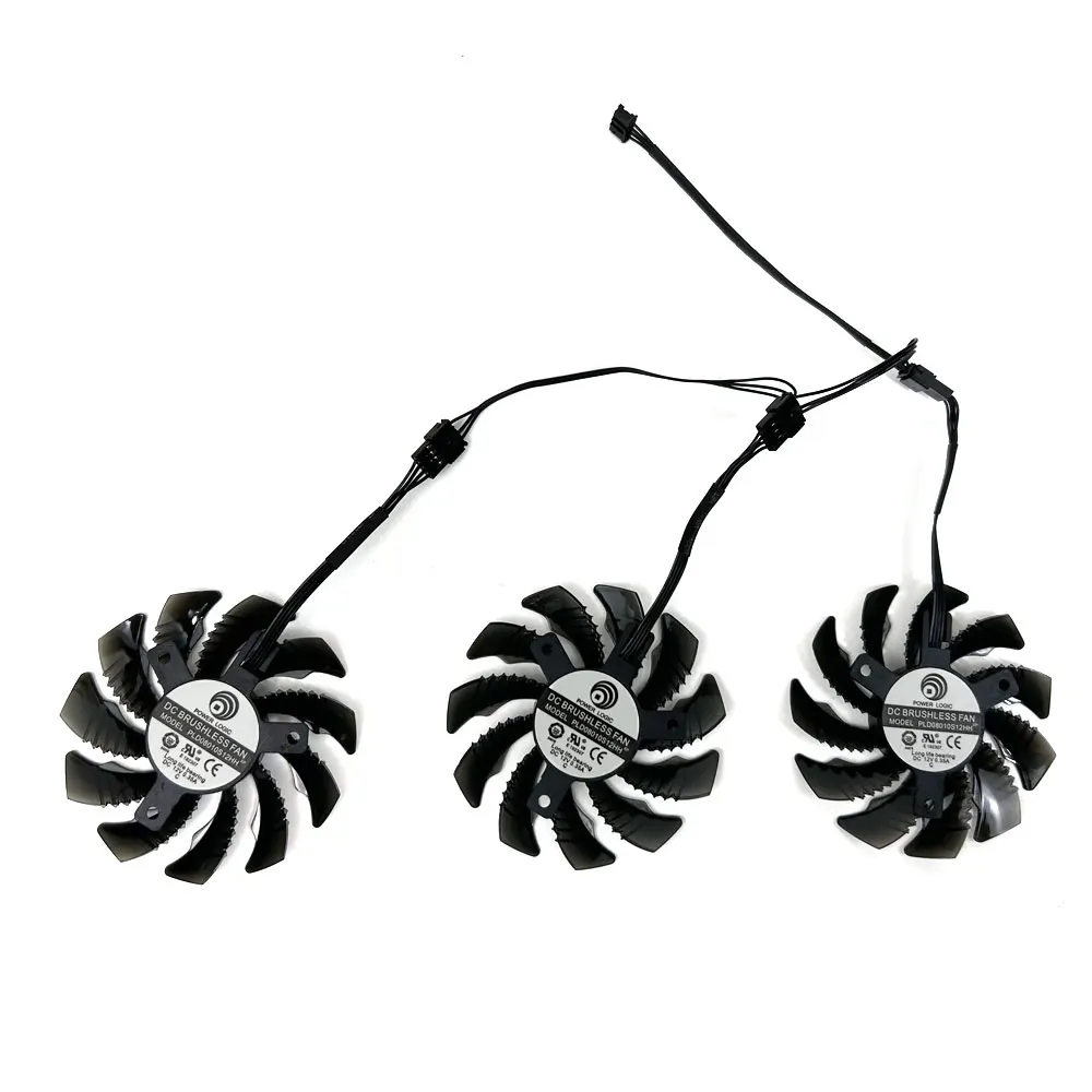 Ventilador de refrigeração para Gigabyte, PLD08010S12HH, T128010SU, GTX1660, SUPER AORUS, 6G, RTX2060, RTX3060, RTX3070, 75mm, 4Pin