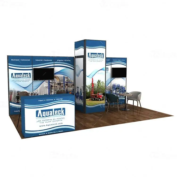 Luban Trade Show Booth 10x20 Modular Aluminum Exhibition Booth Display Stand With Tension Fabric