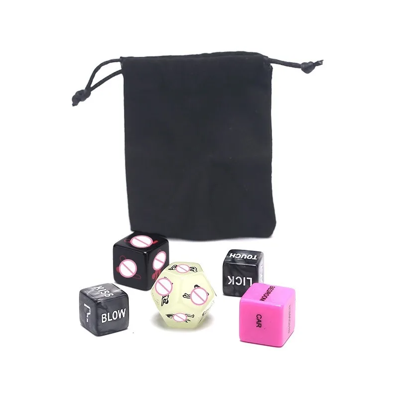 Noctilucent Sexy Dice Set, Postura divertida do amor do adulto, Jogo do casal, Posição de amantes eróticos, Role Play, Romantic Party Toy, 1 Set