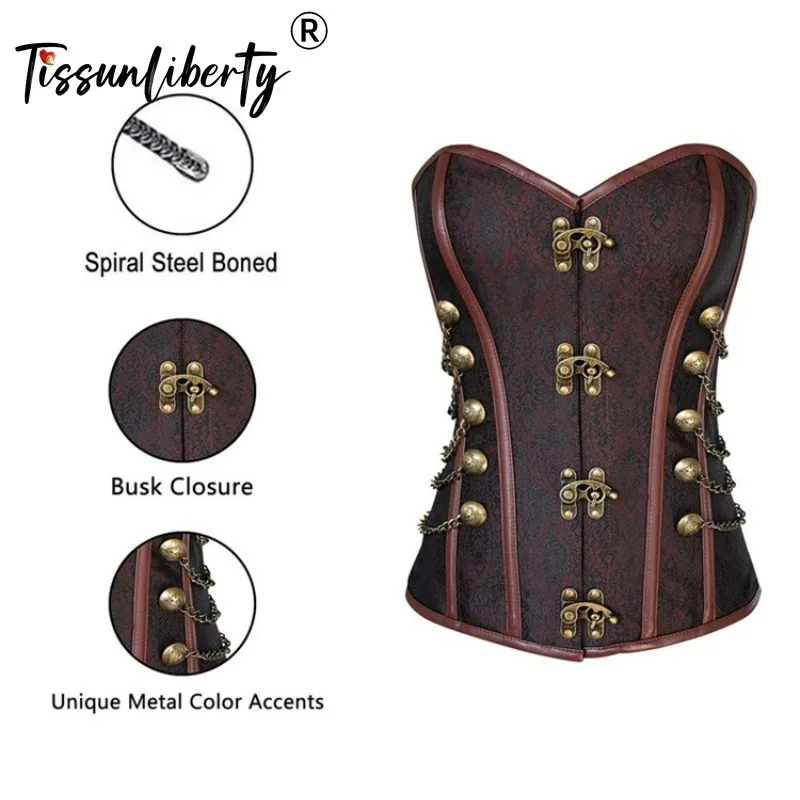 Steel Bone Women's Tight Corset Mujer Vintage Sexy Underwear Waist Trainer Slimming Body Shapewear Tops for Women Steampunk