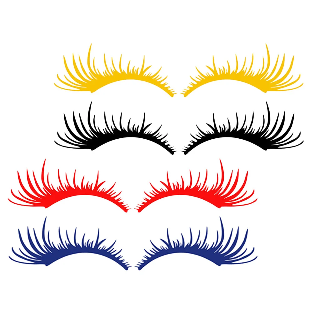 

4 Pairs Eyelash Car Sticker Stickers Eyebrow Decal Lashes for Headlights Any Funny and Decals Women