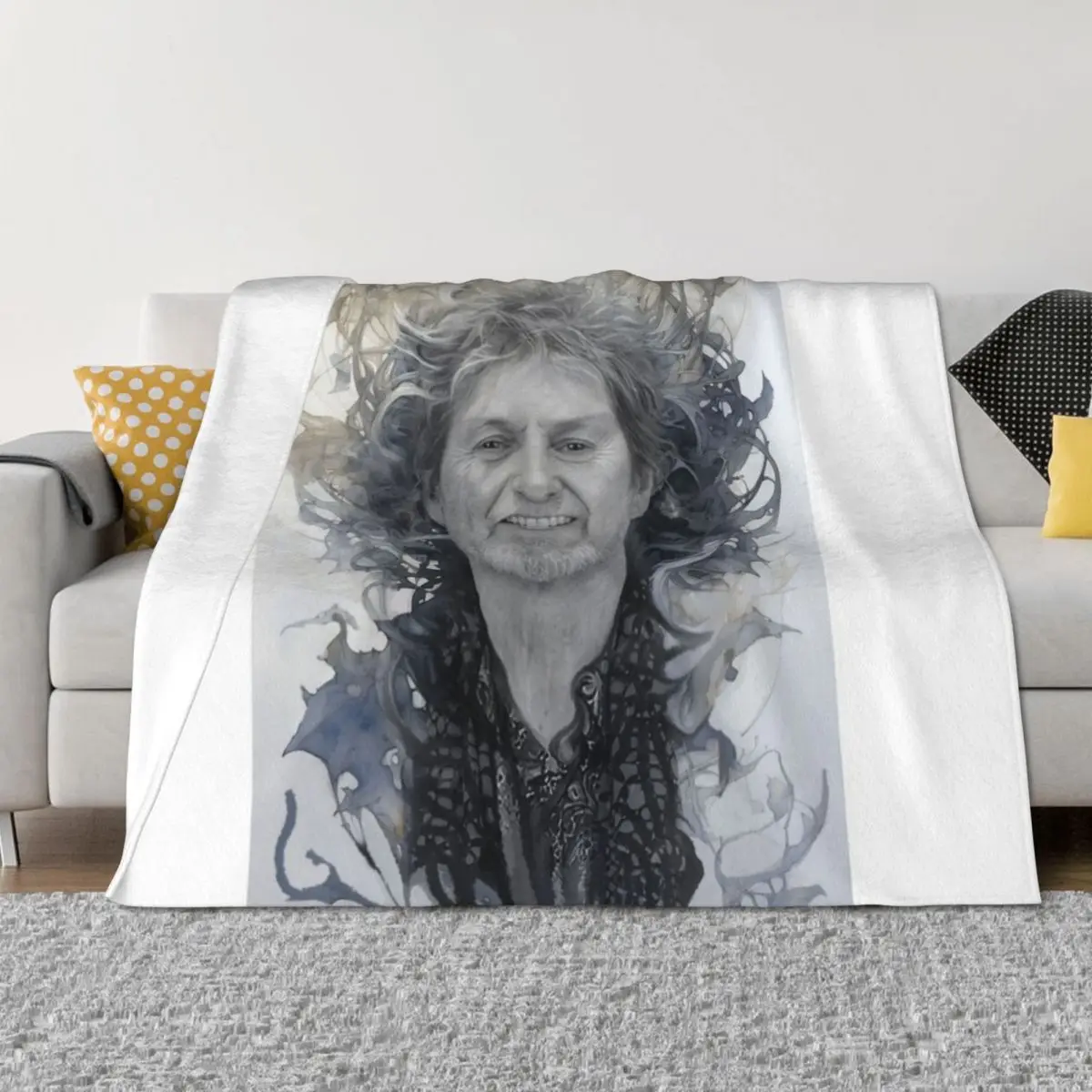 Jon Anderson, pencil & ink portrait Throw Blanket Soft Plaid Decorative Sofas Bed covers Soft Beds Blankets