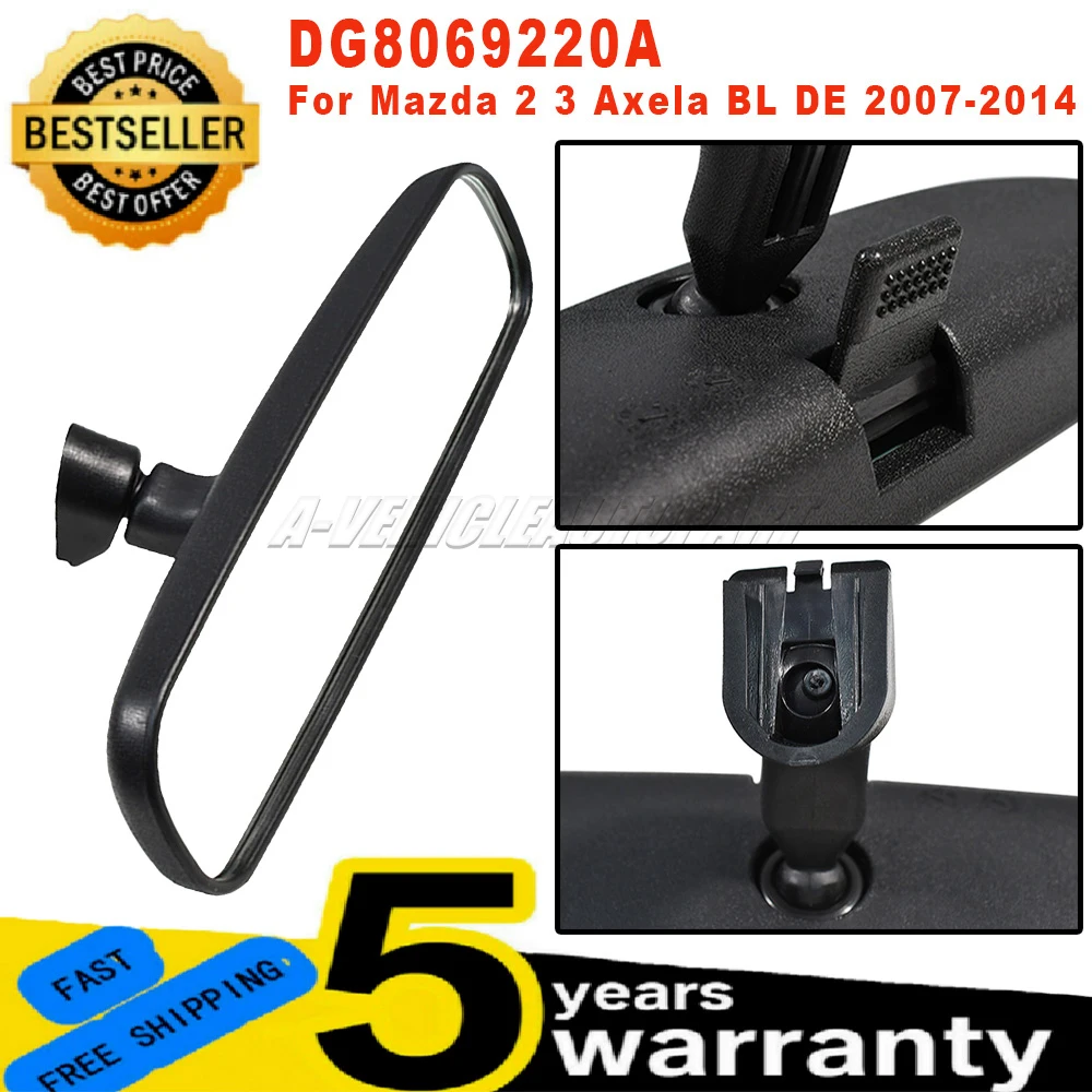 For Mazda 2 3 Axela BL DE 2007-2014 DG8069220A New Car Front Inner Interior Rearview Mirror Easy Installation Car Accessories