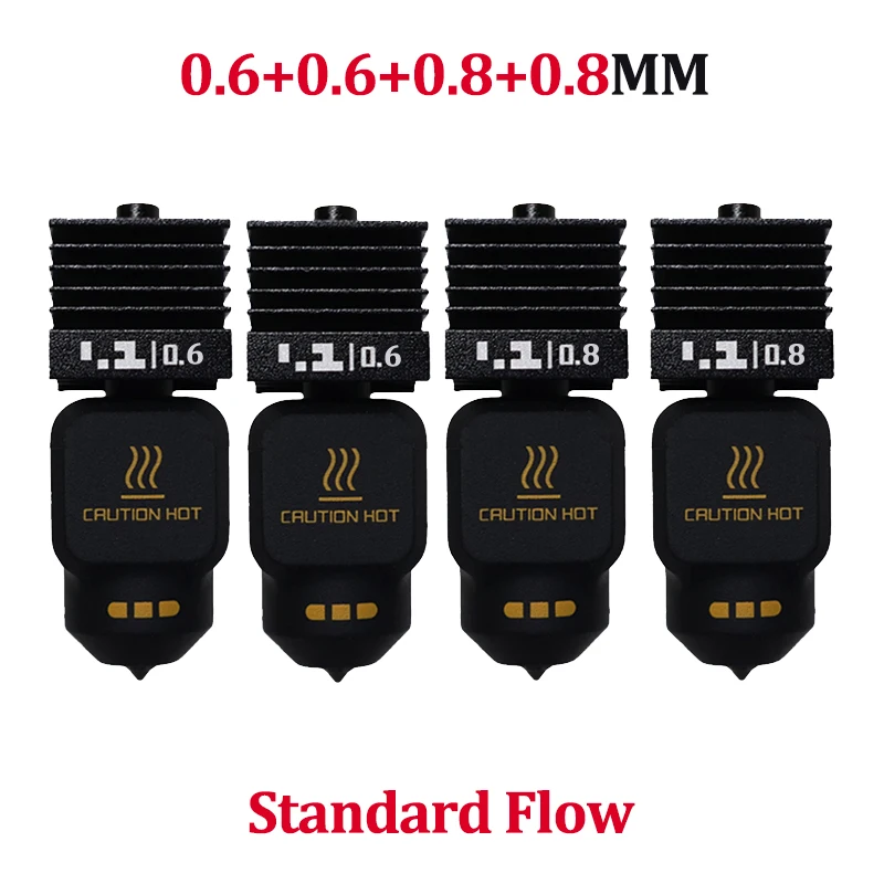 Upgrade P2S/X2D Hotend für Bambu Lab X2D Standard Flow Hotend – Hochwertiger Druck, abnehmbare Düse 0.2 0.4 0.6 0.8 Hotend-Kit
