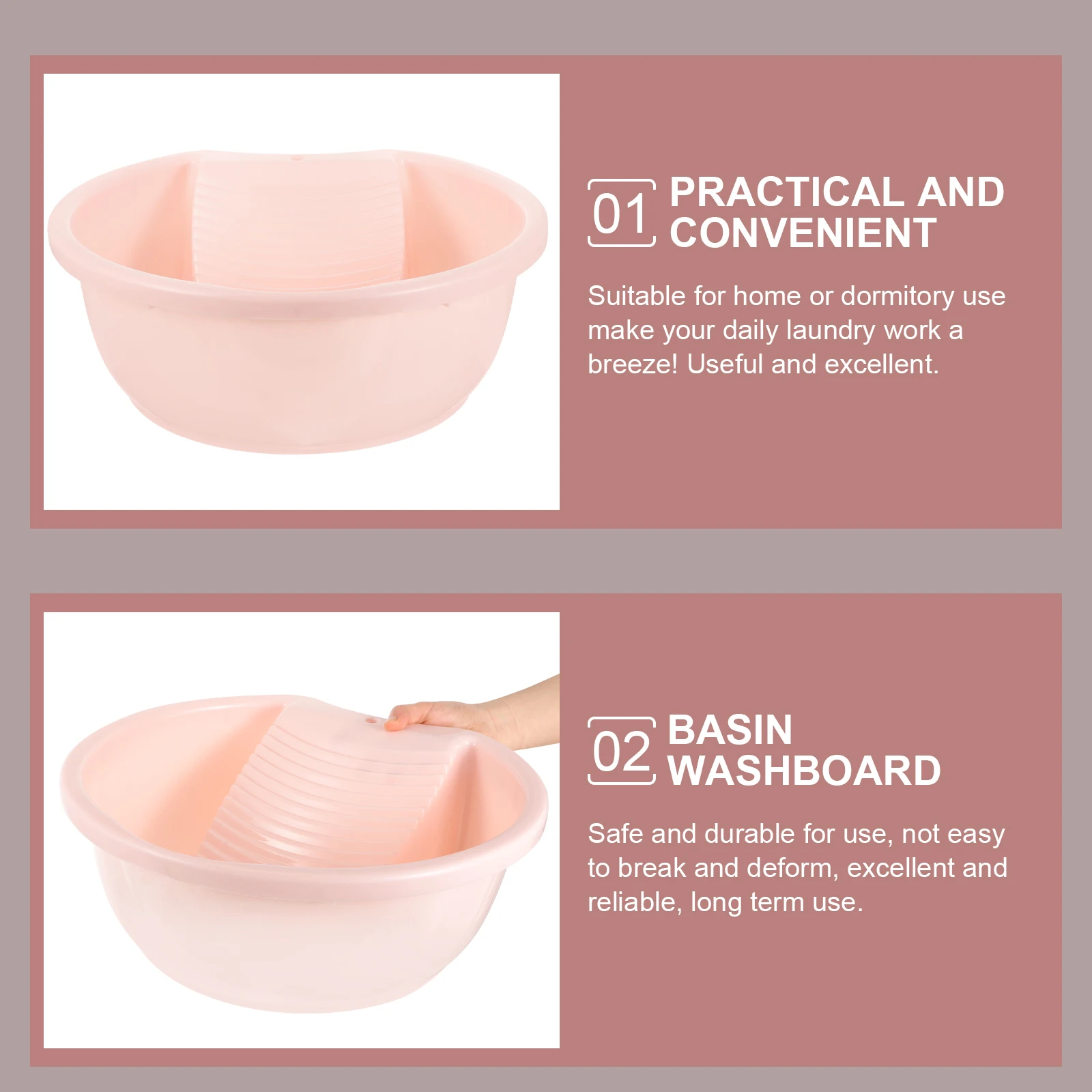 

Washboard Basin for Hand Washing Baby Clothes Compact Lightweight Durable Home Laundry Basin Portable Wash Board